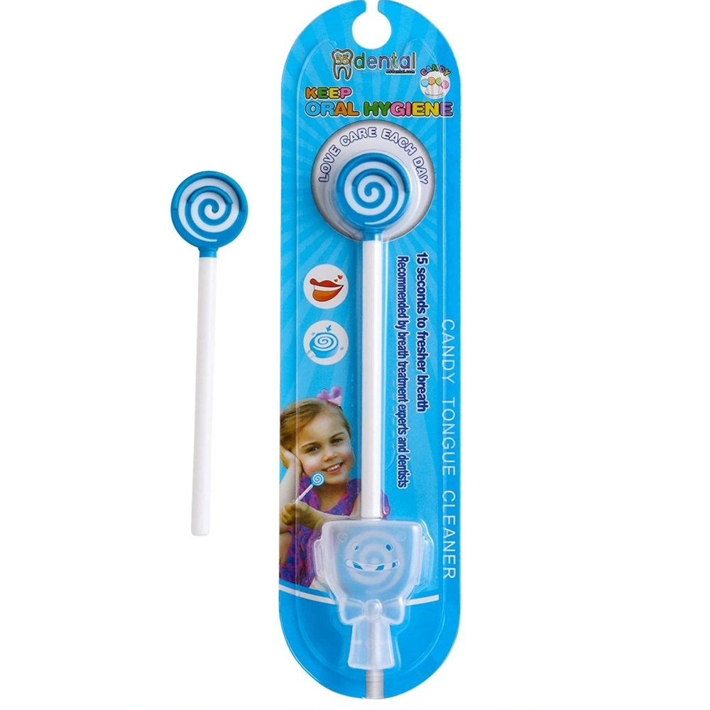 Kids Tongue Scraper or Cleaner Set – BPA-Free Plastic lollipop Scraper